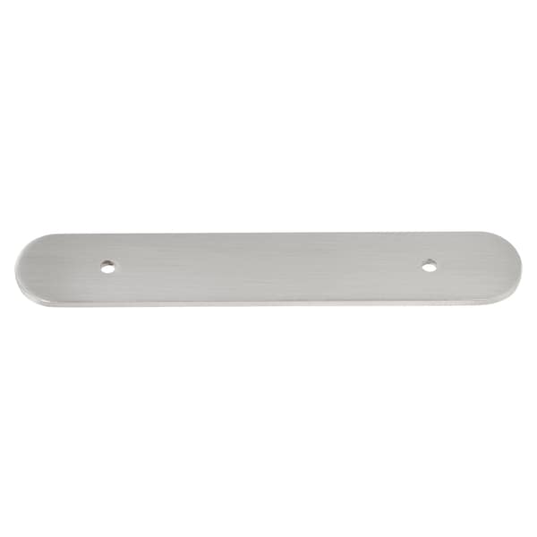 Gliderite Hardware 6 in. Satin Nickel Rounded Back Plate 3-3/4 in. Center to Center - 6343-96-SN 6343-96-SN-1 - main
